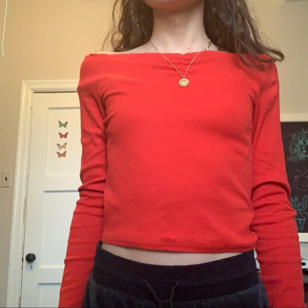 Red long sleeved